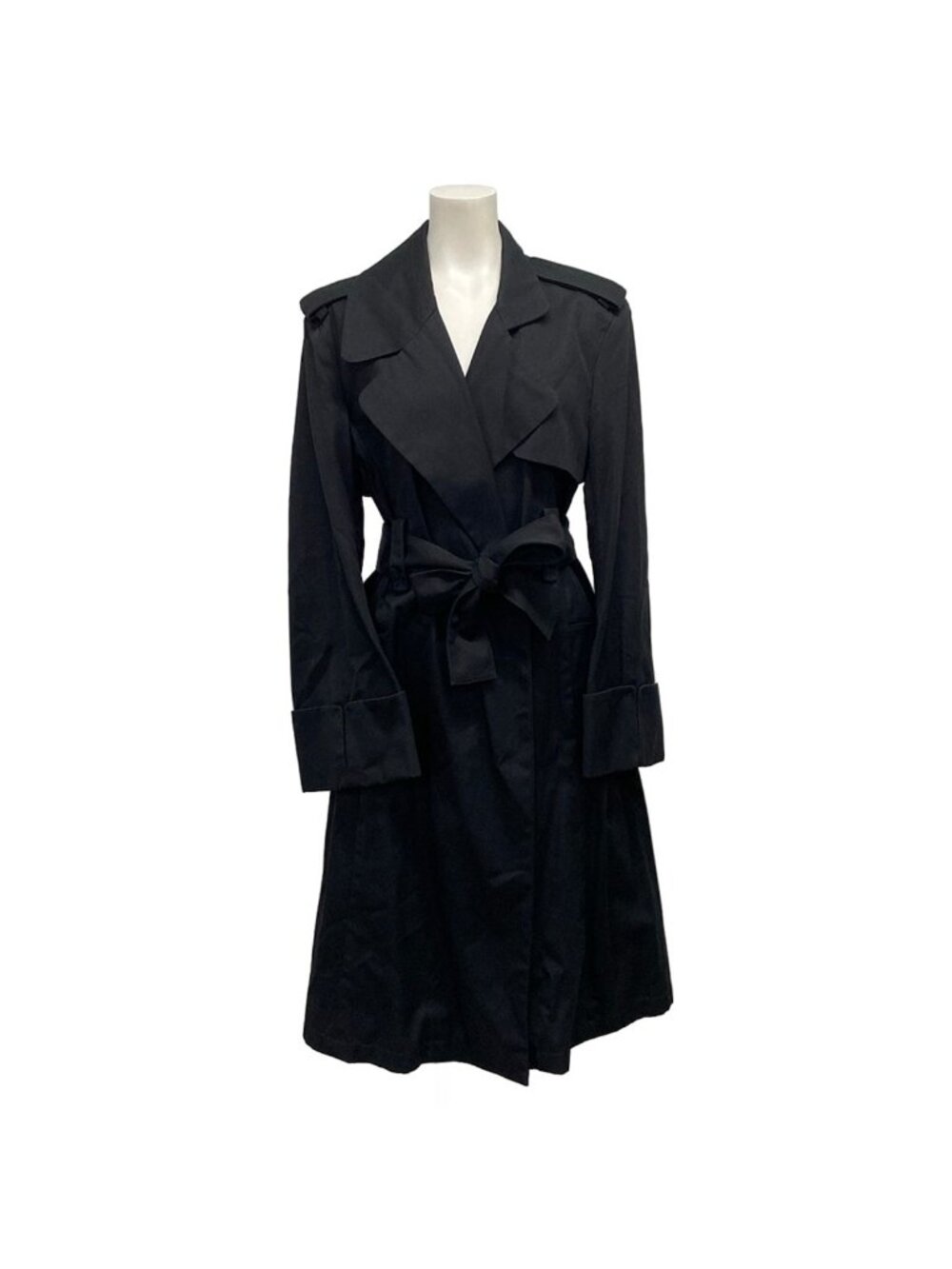 Celine Trench Coat 38 M Black Long Sleeve Winter Cotton